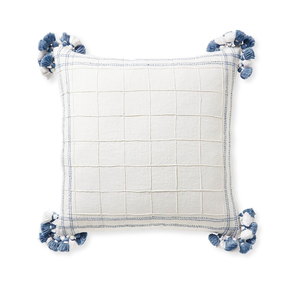 Serena & Lily Tarifa Pillow Cover 24" x 24" French Blue NWT